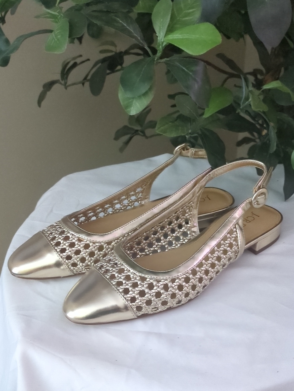 💥SUMMER END SALE💥J. Crew Women's Metallic Gold Slingback Flats